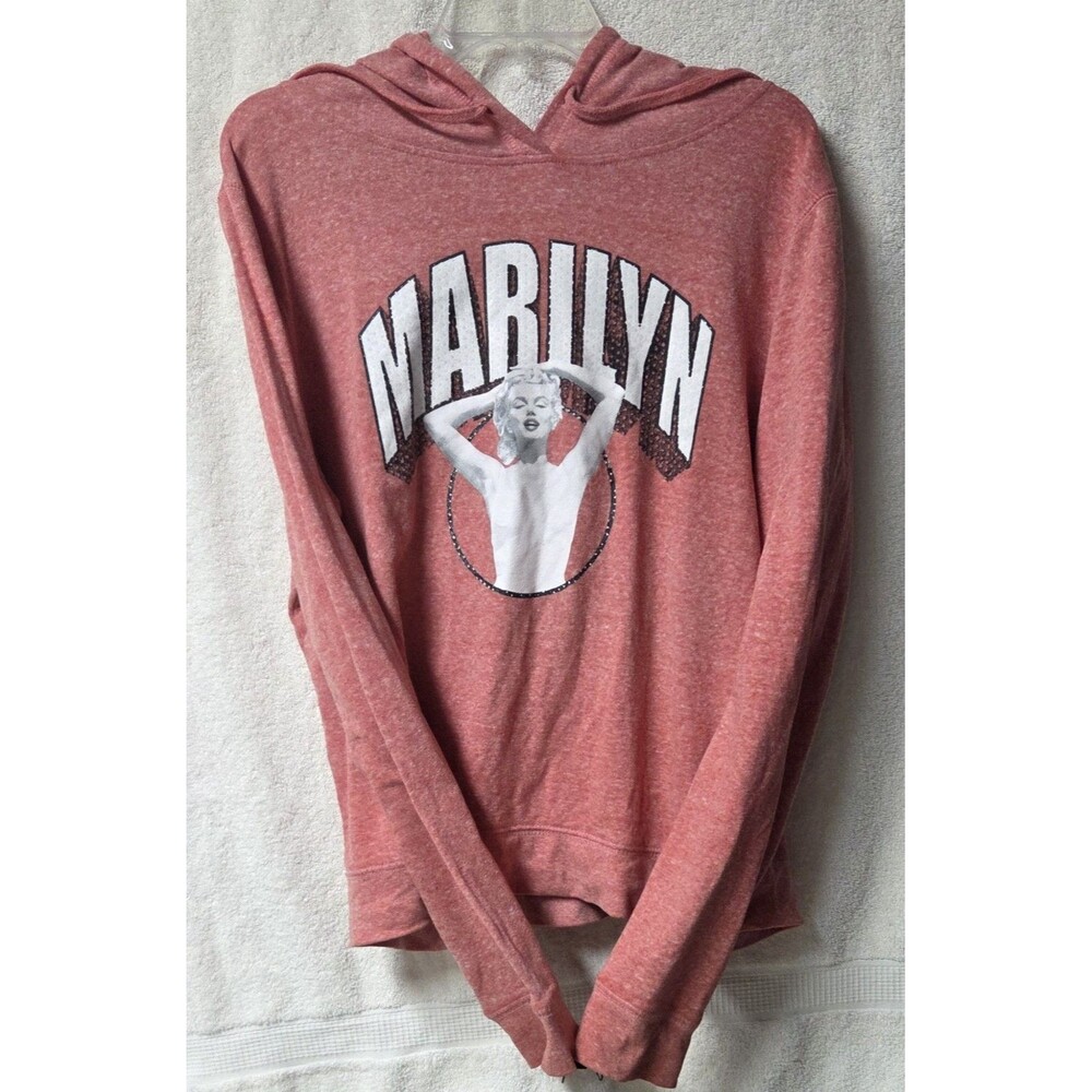 Marilyn Monroe Coral Heathered Pullover Hoodie Women's Graphic Sweatshirt Sz XXL